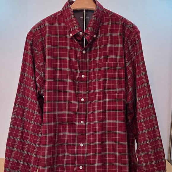 Van Heusen Flex Button-Down Plaid Shirt | Large - Picture 1 of 9